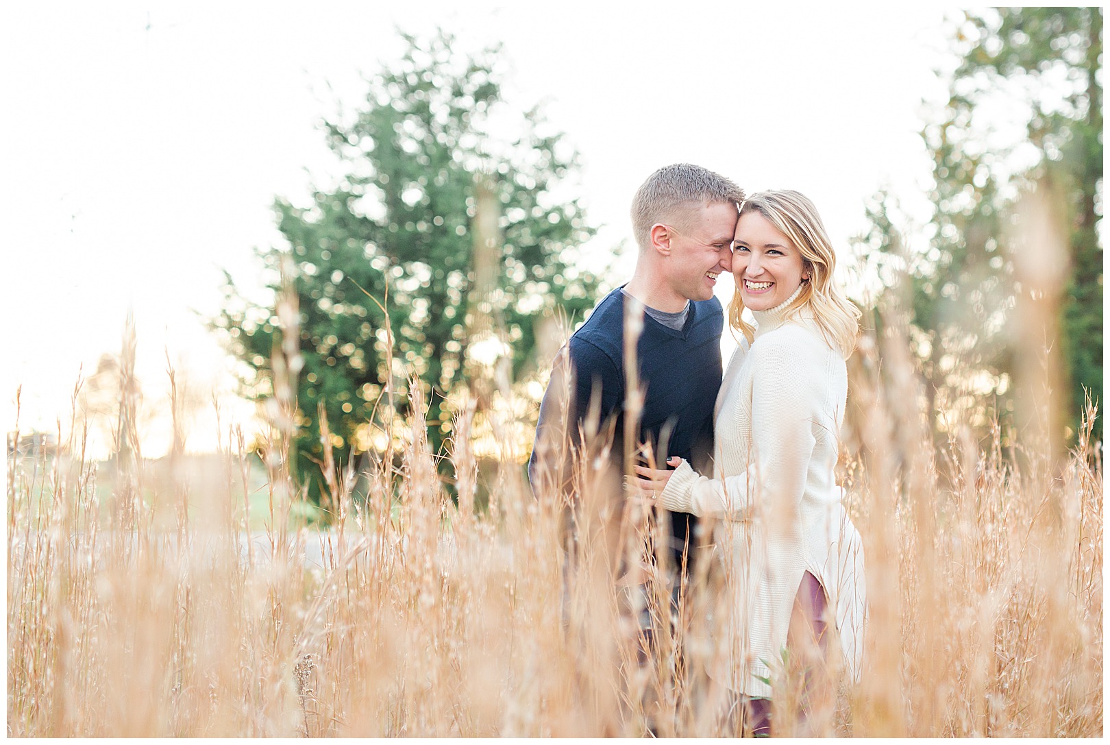 North Carolina Photographer Sunset Engagement on swing