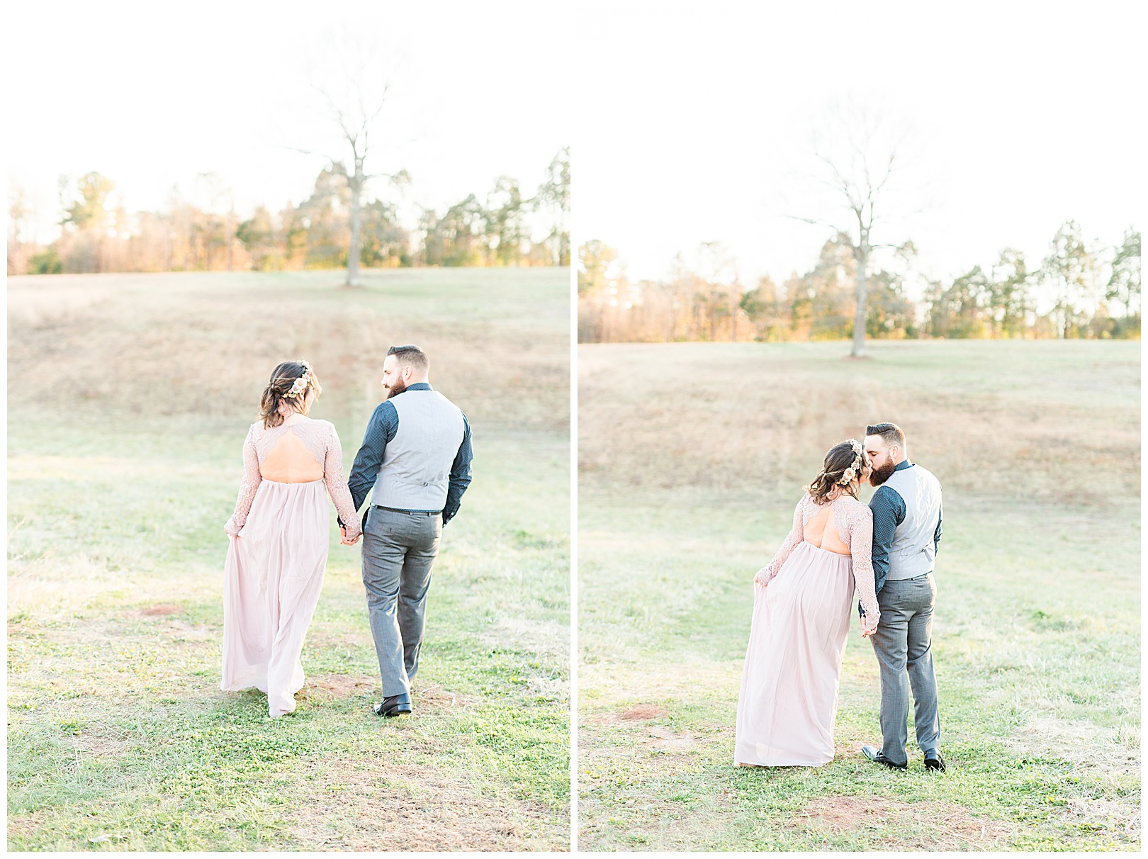 classy southern winter engagement session Charlotte nc