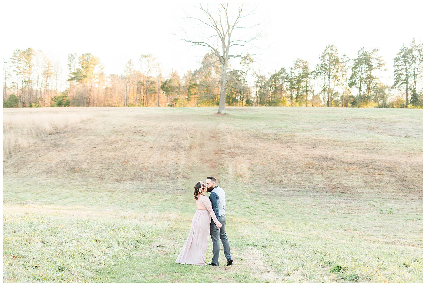 classy southern winter engagement session Charlotte nc