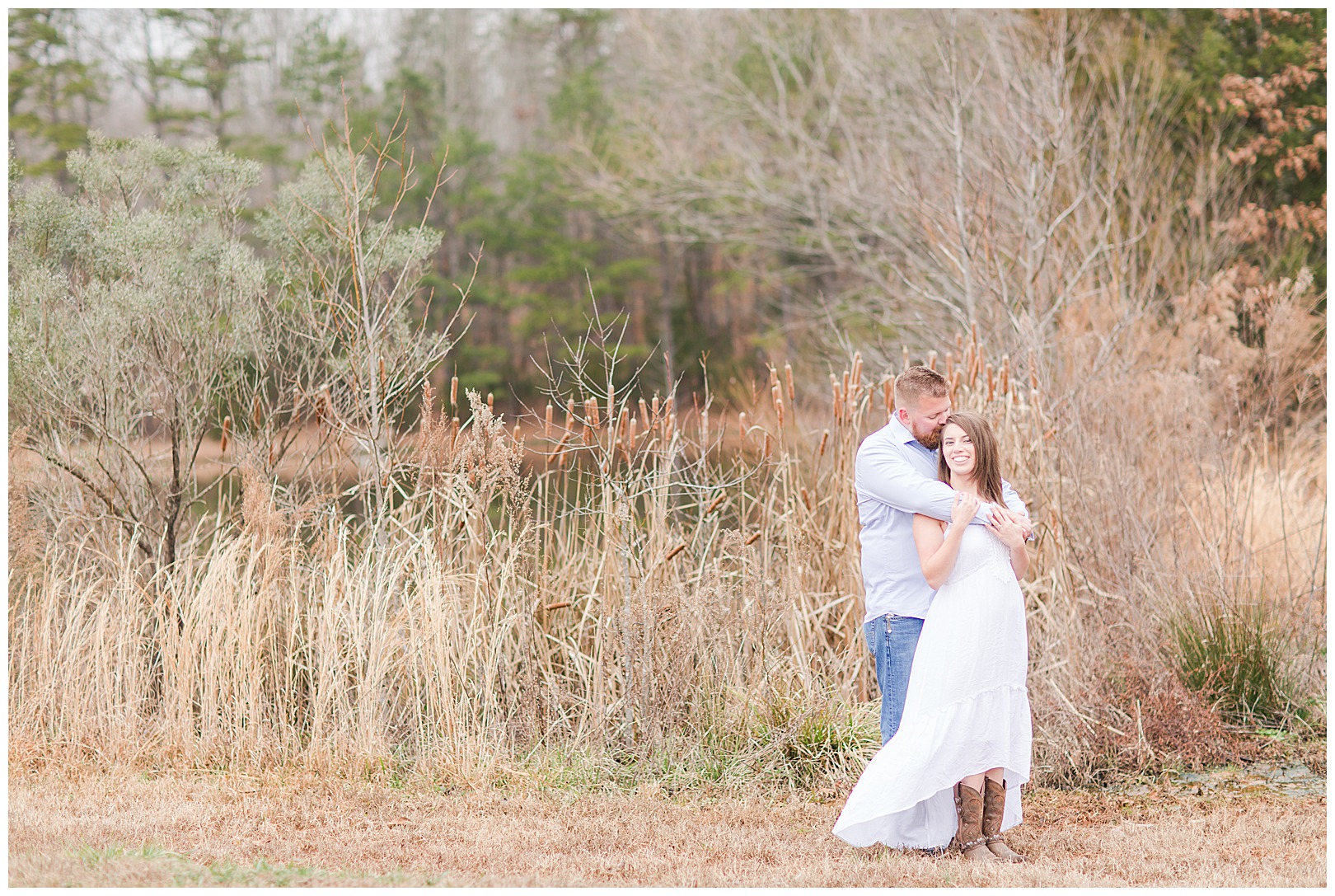 winter engagement in Waxhaw NC at Red Barn Events