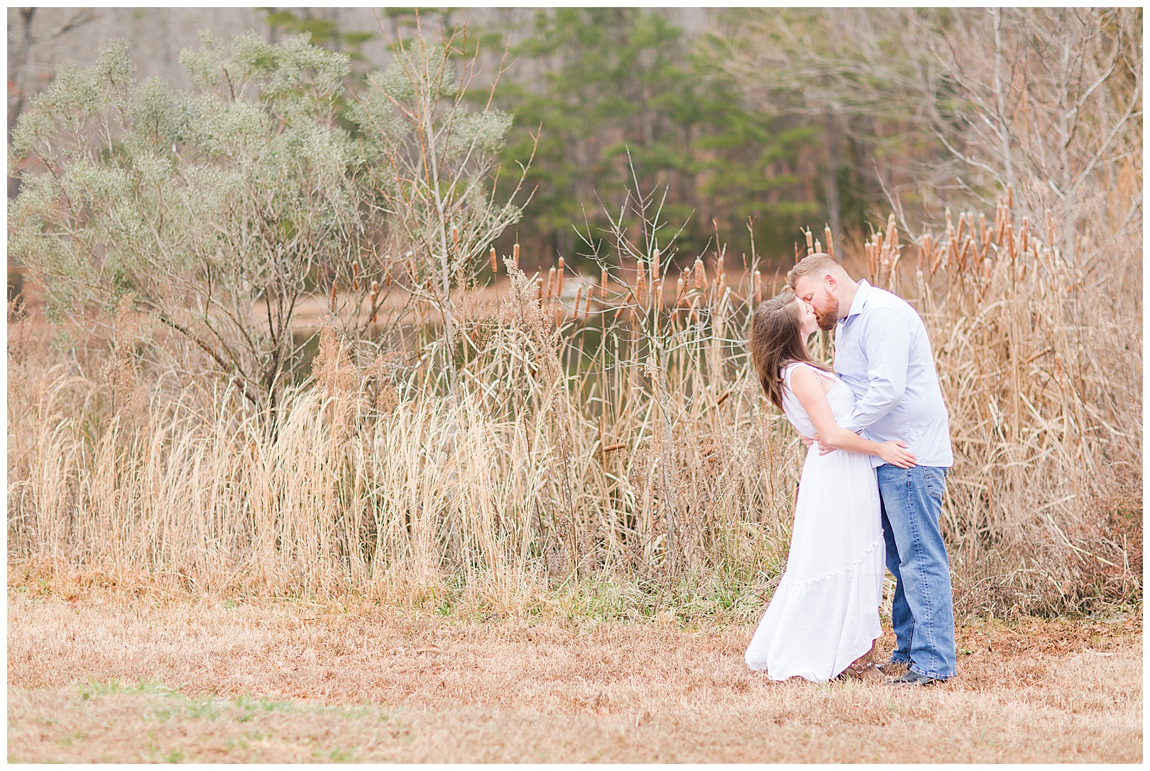 winter engagement in Waxhaw NC at Red Barn Events