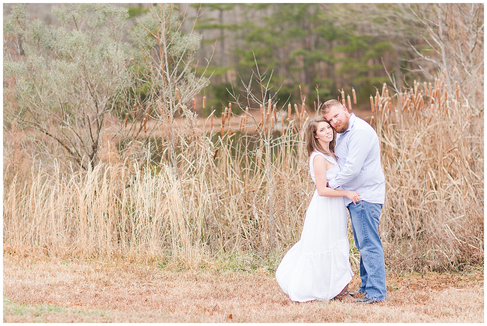 winter engagement in Waxhaw NC at Red Barn Events