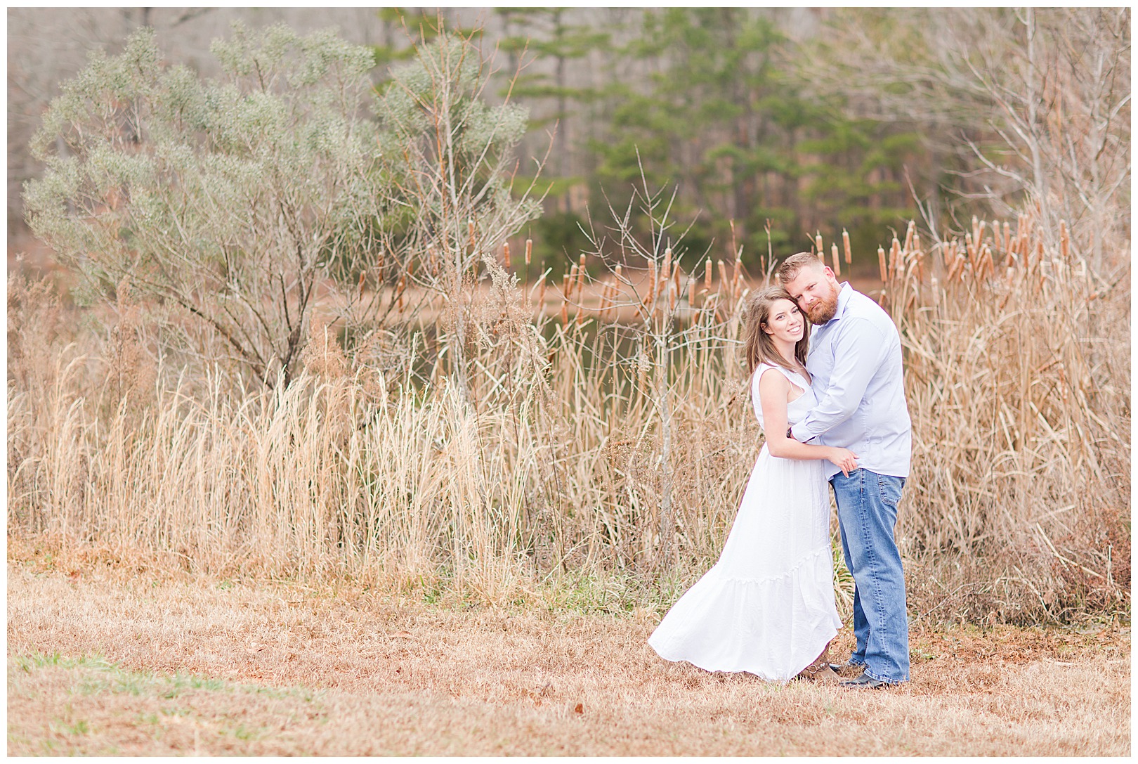 winter engagement in Waxhaw NC at Red Barn Events