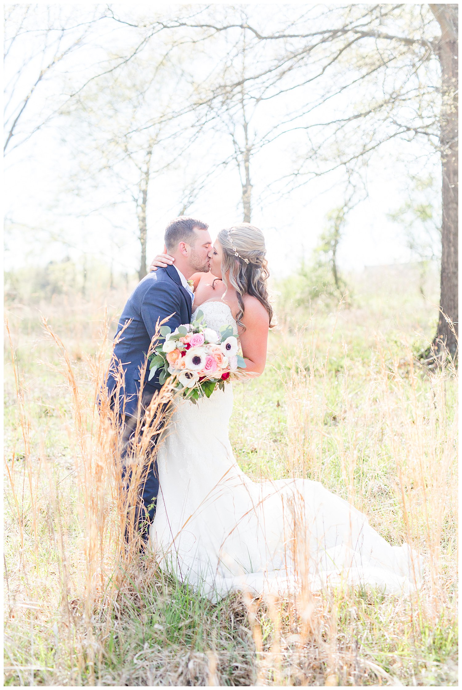 Outdoor bridal session at a Southern Elegant Wedding at Sweet Magnolia Estate in Charlotte, NC