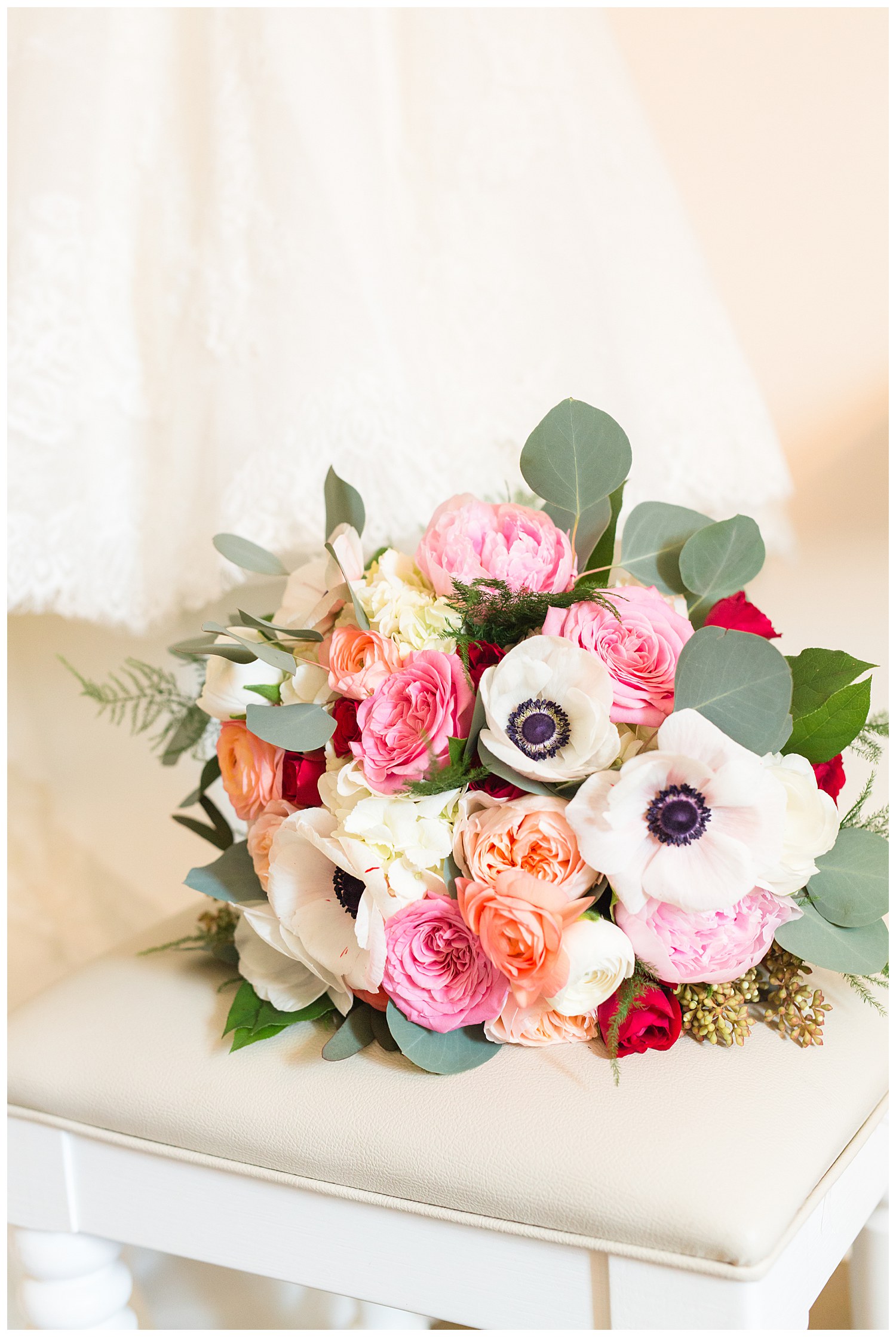 Spring Bouquet at a Southern Elegant Wedding at Sweet Magnolia Estate in Charlotte, NC