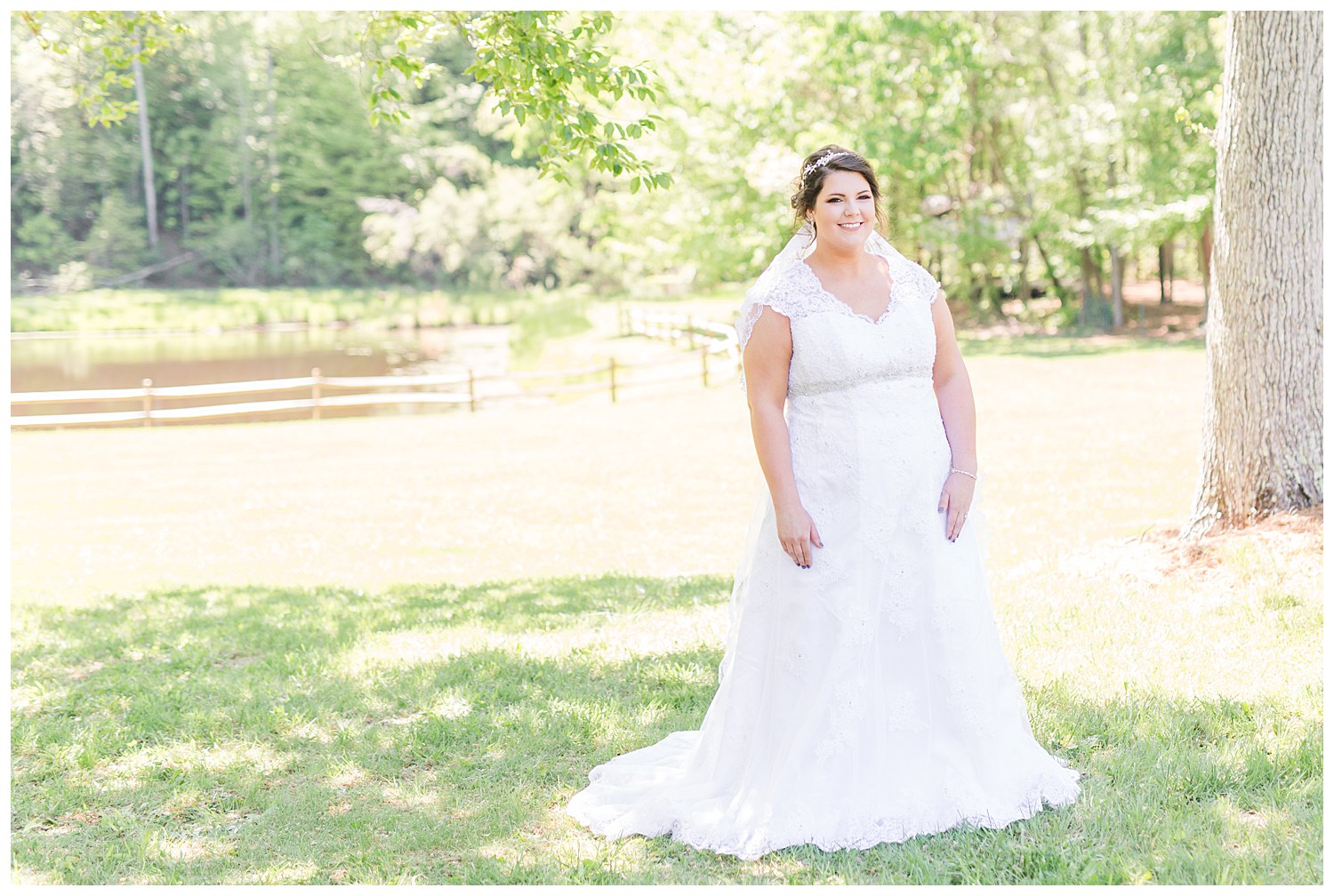 Bride with dusty blue bridesmaids dresses at the Gathering Place in Gastonia NC by Charlotte Wedding Photographer, Jacqueline Jones Photography