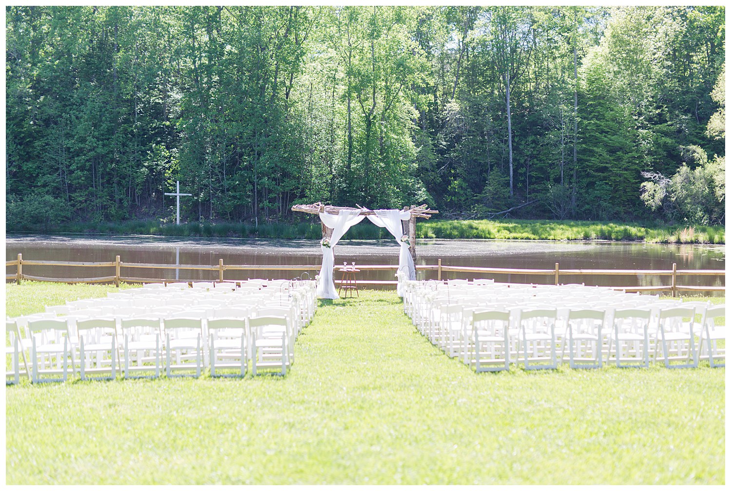 Bride with dusty blue bridesmaids dresses at the Gathering Place in Gastonia NC by Charlotte Wedding Photographer, Jacqueline Jones Photography