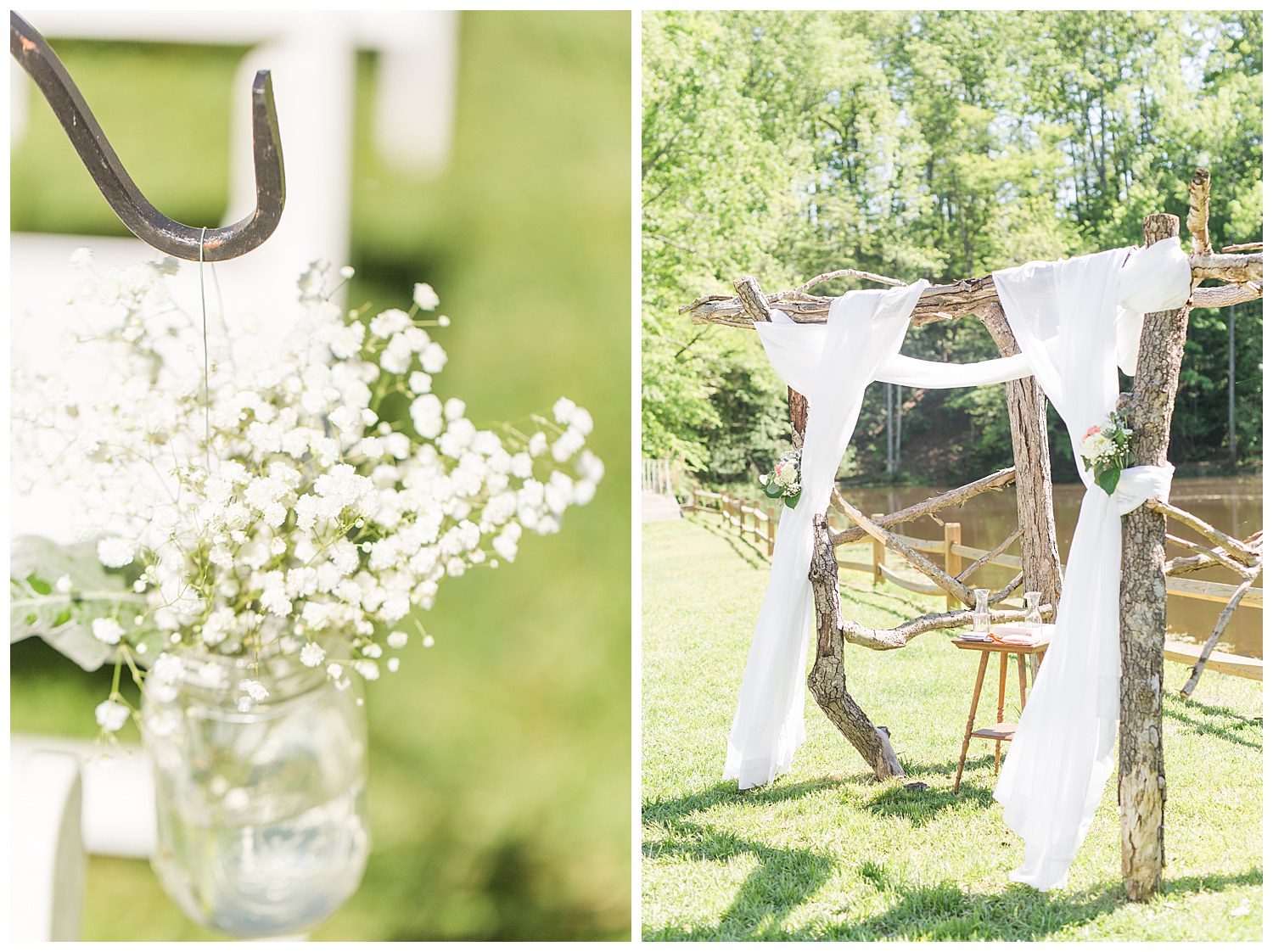 Bride with dusty blue bridesmaids dresses at the Gathering Place in Gastonia NC by Charlotte Wedding Photographer, Jacqueline Jones Photography