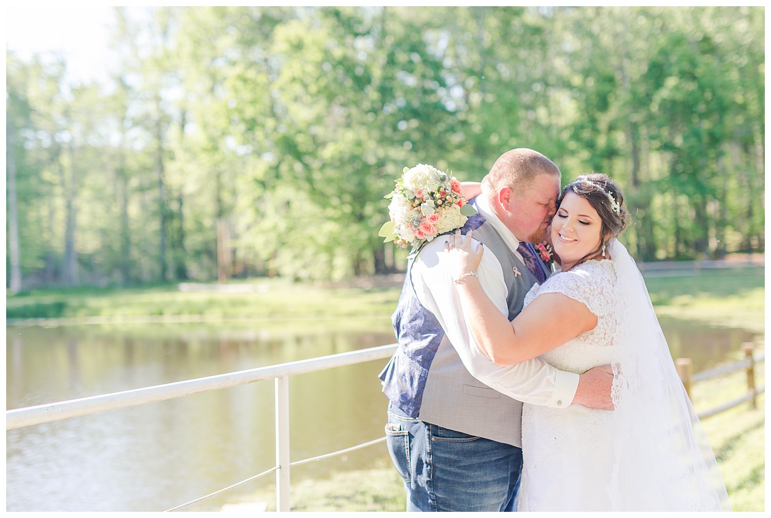 Bride and groom at the gathering place in gastonia NC by Charlotte wedding photographer Jacqueline Jones photography