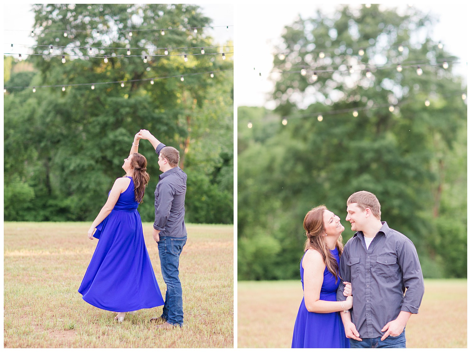 Couple Dancing engagement session at sandcastle farms in Dallas, NC