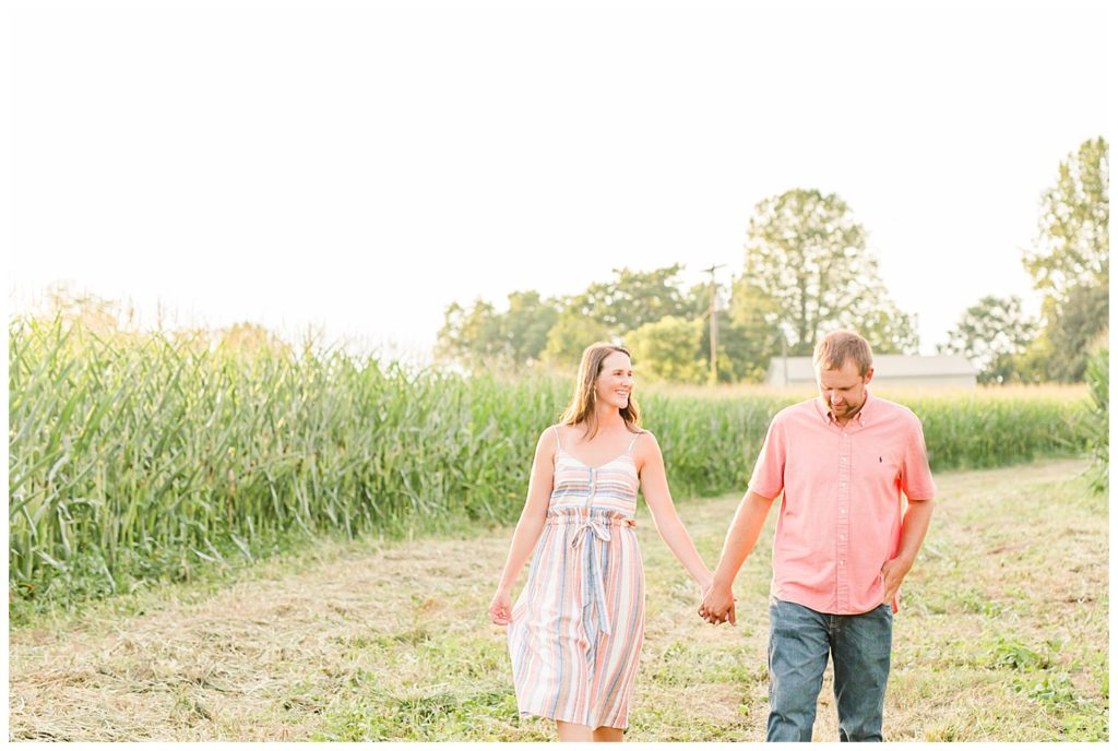 corn fields engagement session Charlotte wedding photographer