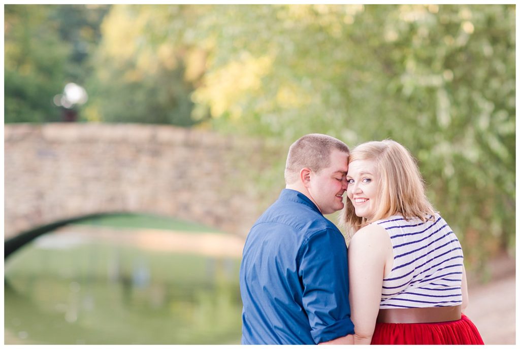 Engagement Photography red skirt at Freedom Park in Charlotte NC