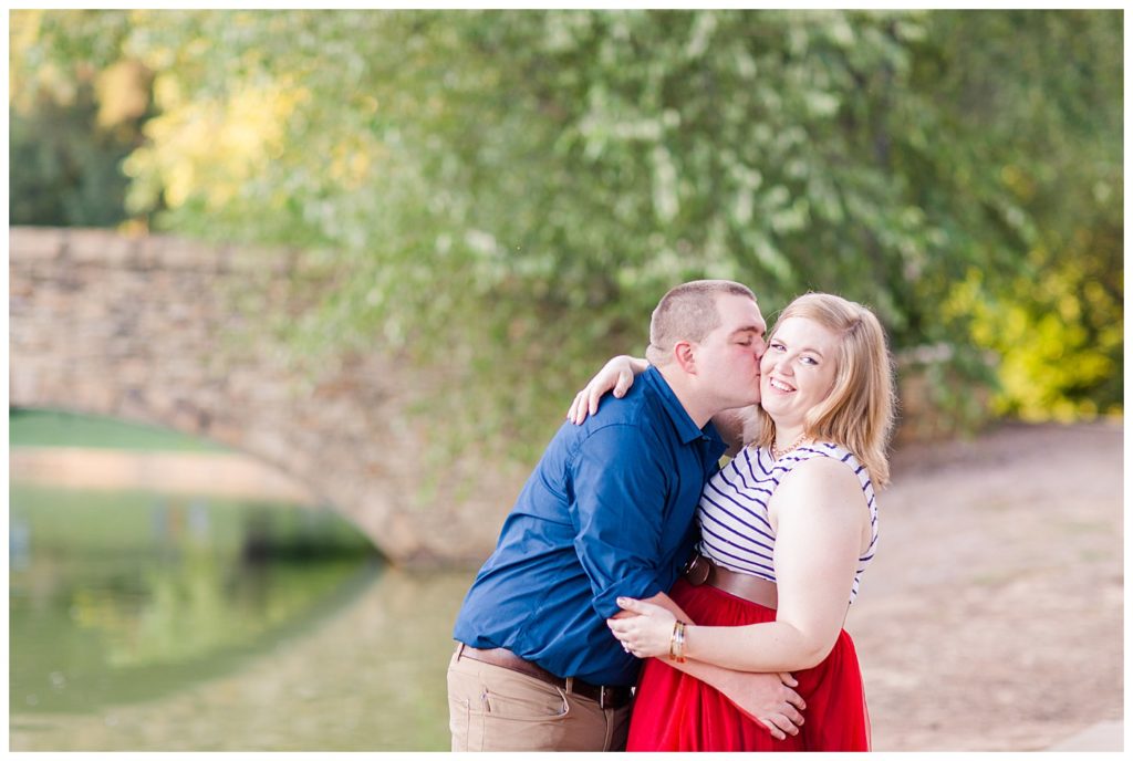 Engagement Photography red skirt at Freedom Park in Charlotte NC