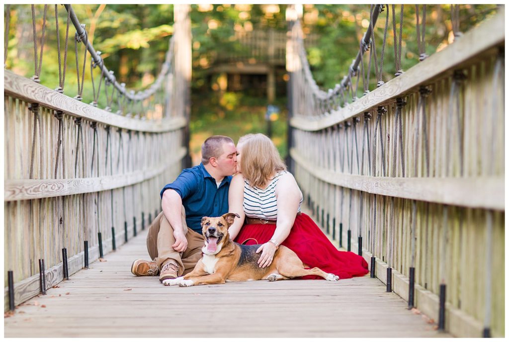 Engagement Photography with dog at Freedom Park in Charlotte NC