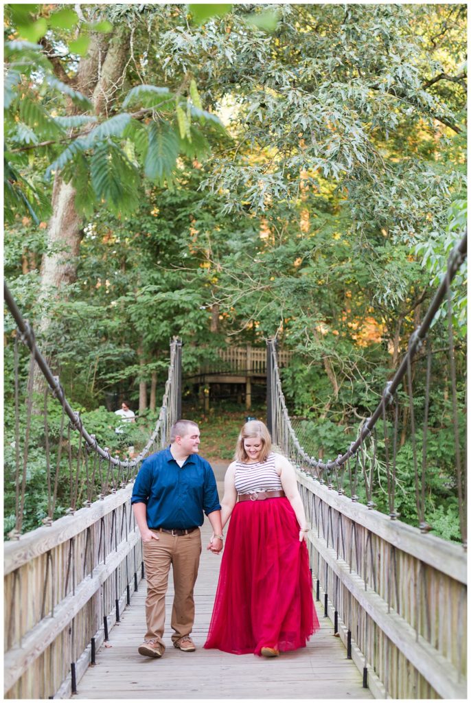 beautiful Carolina engagement with  vibrant red skirt in Charlotte nc