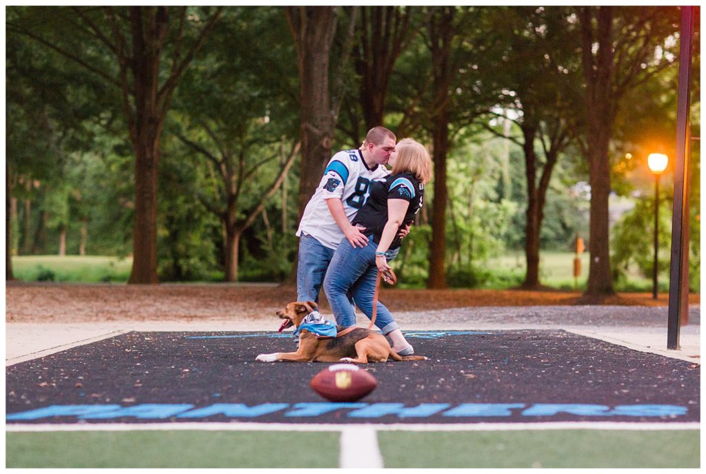 Engagement Photography with dog at Freedom Park in Charlotte NC