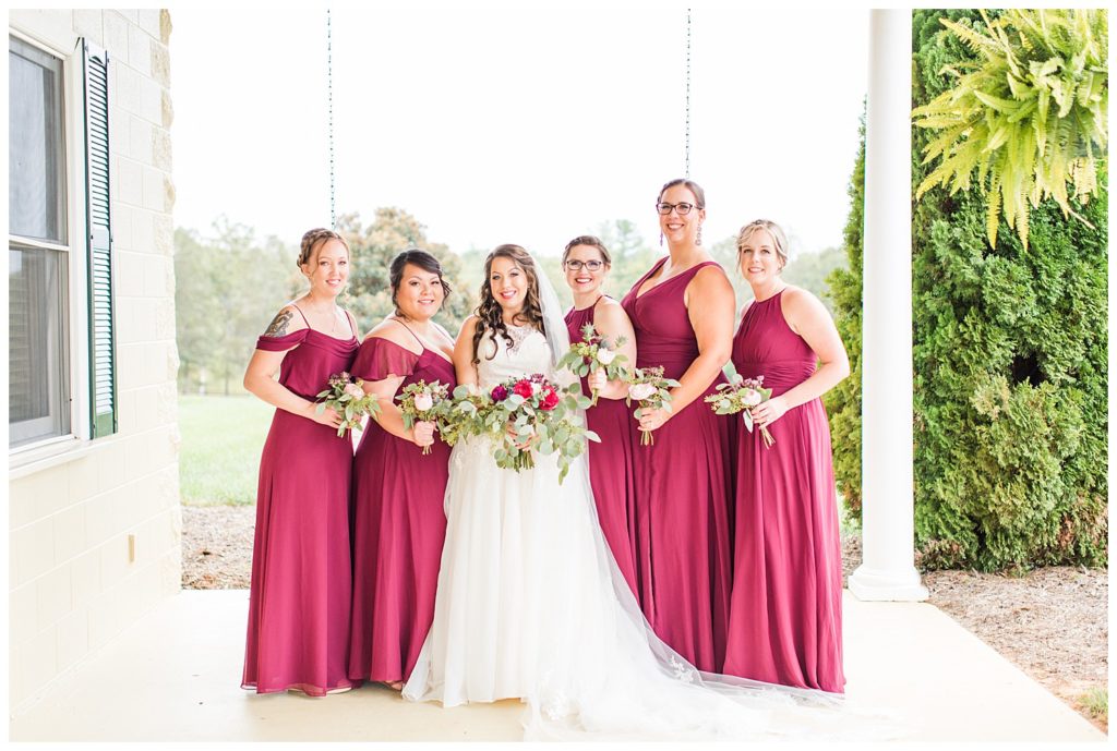 Bride and bridesmaids