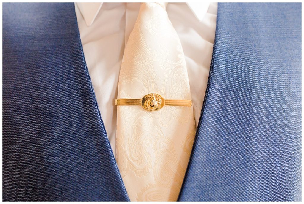 Groom’s tie in Morganton, NC at Double C’s Acres by Charlotte wedding photographer, Jacqueline Jones