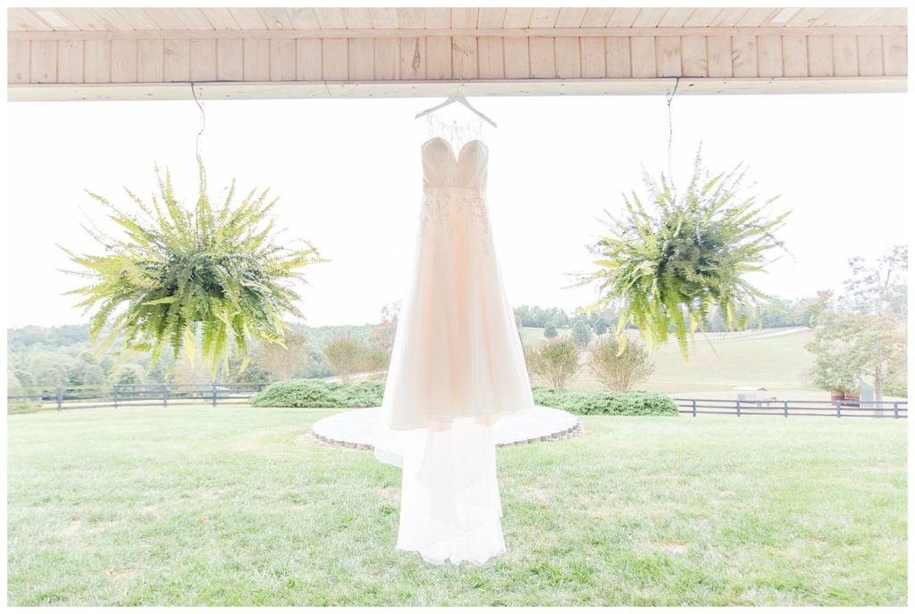 Wedding gown in Morganton, NC at Double C’s Acres by Charlotte wedding photographer, Jacqueline Jones