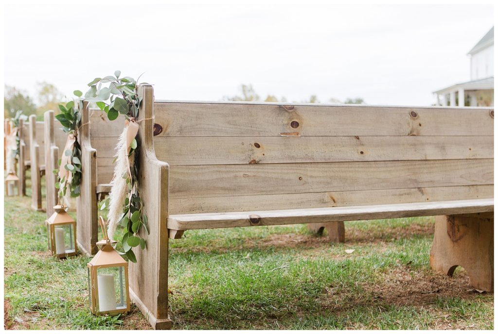 Seating at Circle M Farm in Lincolnton, NC by Charlotte wedding photographer, Jaqueline Jones