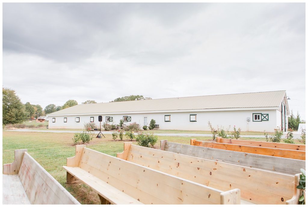 Seating at Circle M Farm in Lincolnton, NC by Charlotte wedding photographer, Jaqueline Jones