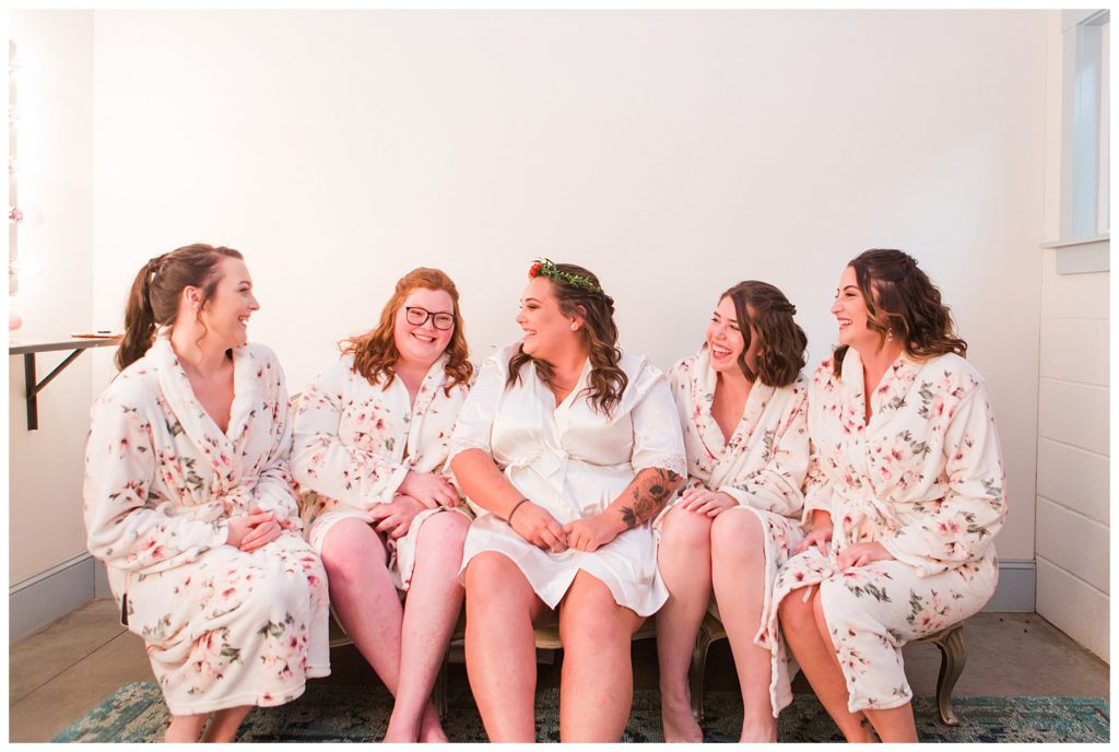 Bridesmaids photo at Circle M Farm in Lincolnton, NC by Charlotte wedding photographer, Jaqueline Jones