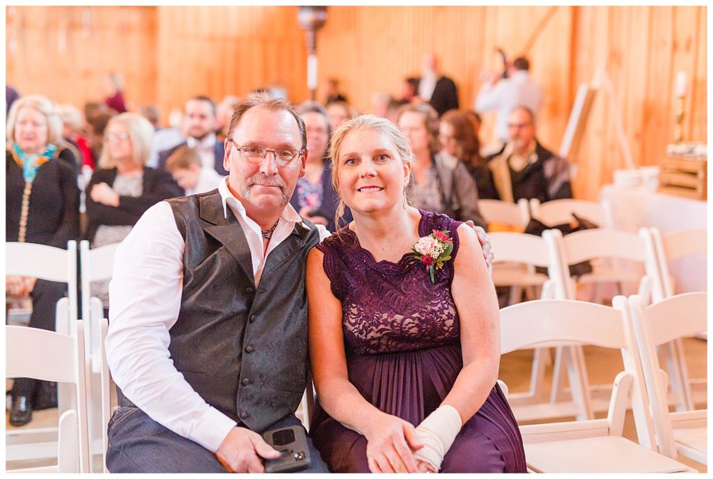 Groom’s parents at the Barn at Sandcastle Farm in Dallas, NC by Charlotte wedding photographer, Jacqueline Jones