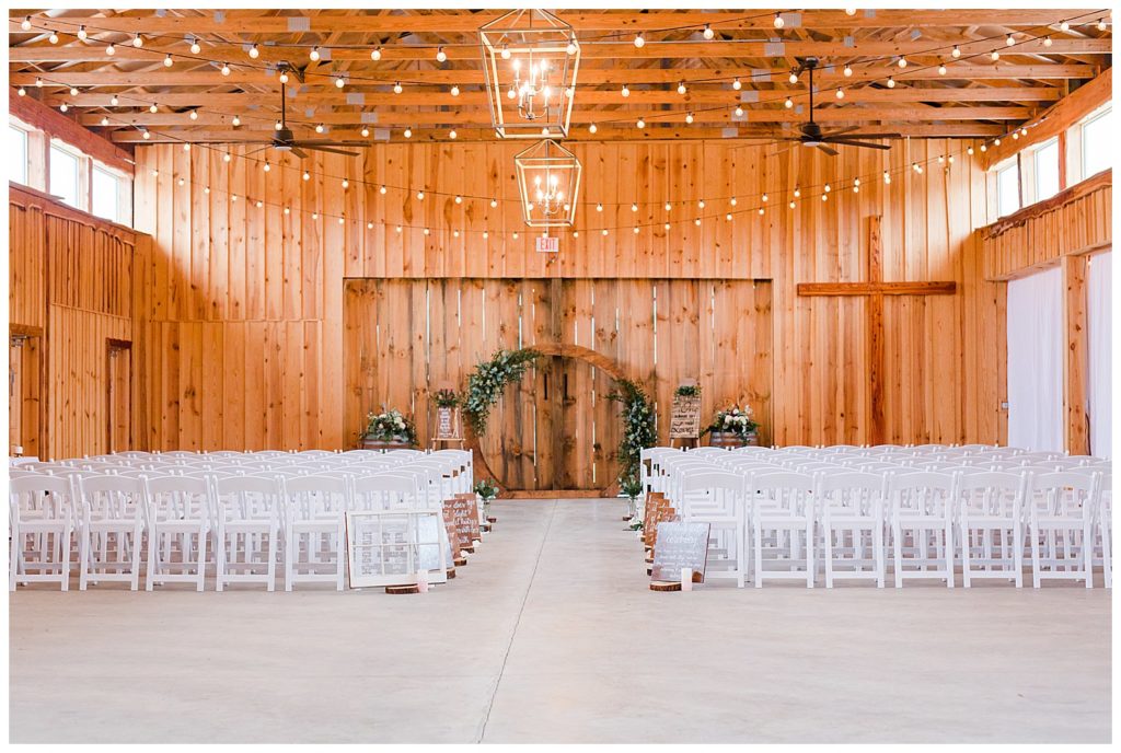 The interior of the Barn at Sandcastle Farm in Dallas, NC by Charlotte wedding photographer, Jacqueline Jones