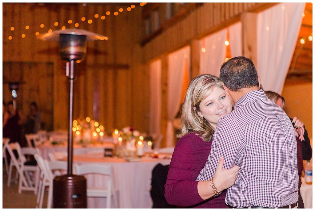 Dancing at the Barn at Sandcastle Farm in Dallas, NC by Charlotte wedding photographer, Jacqueline Jones