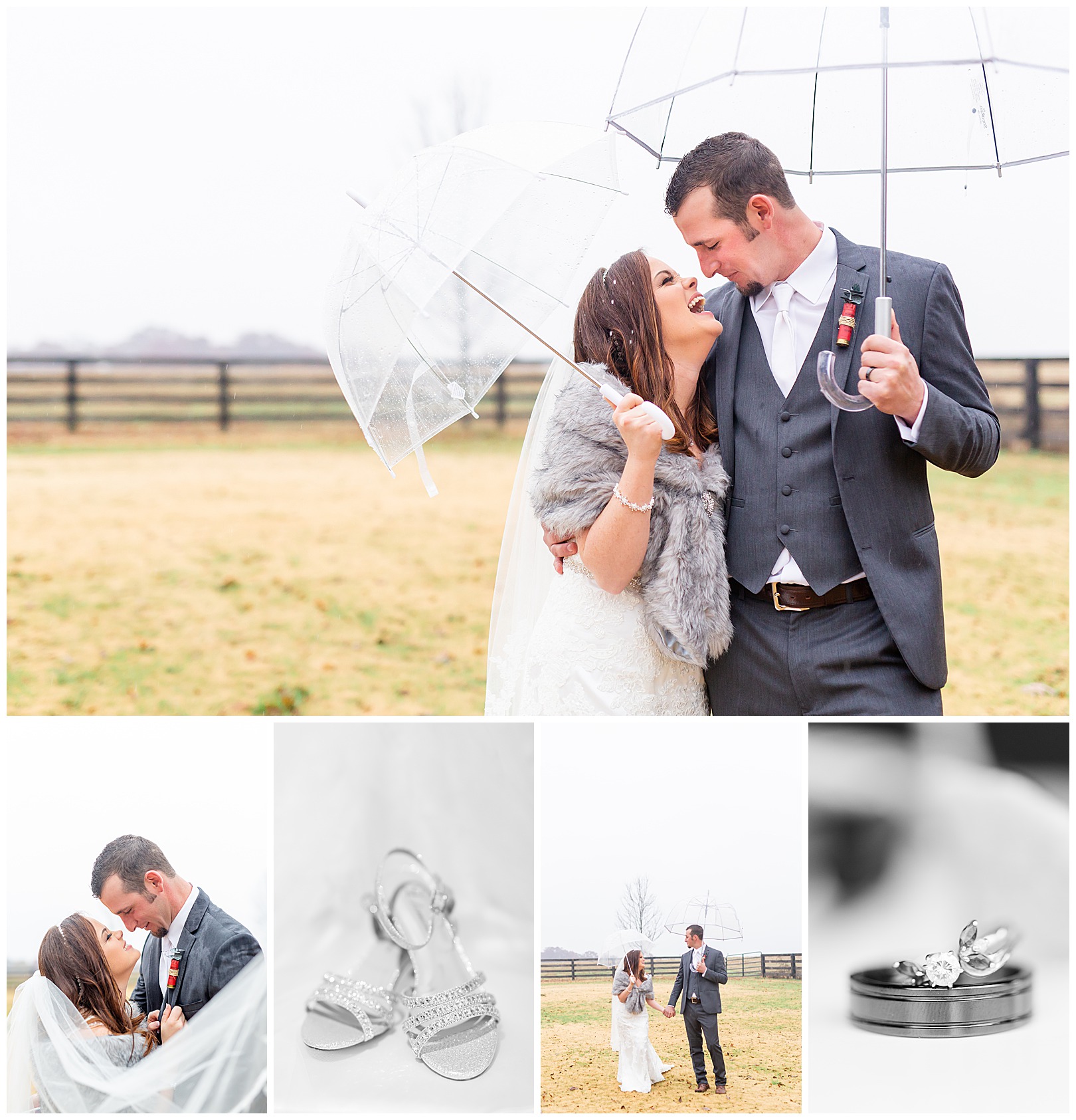 winter barn wedding in the rain nc photographer