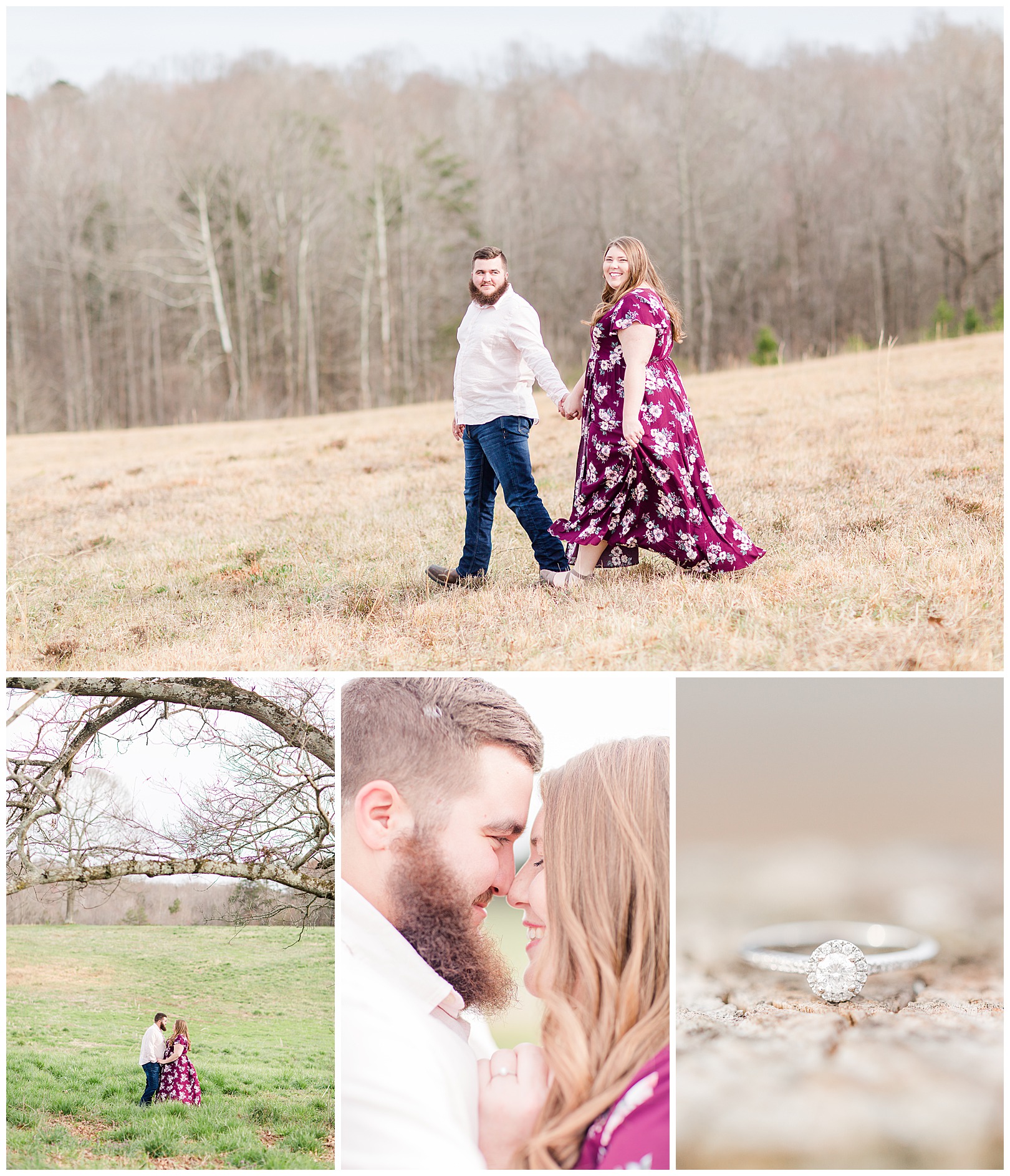 winter vineyard engagement North Carolina wedding photographer